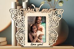Butterfly You and Me SVG Frame Photo Love Romantic Design Product Image 3