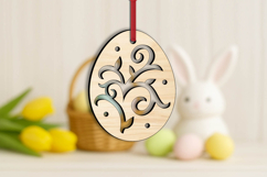 Ornament Easter Egg SVG Greenery Swirls Laser Gift Present Product Image 3