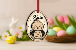 Name Tag Basket Easter Egg Ornament SVG Chicken Laser Gift Product Image 3