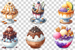 Global Shaved Ice Dessert | Watercolor Bingsoo Kakigori PNG Product Image 3