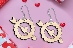 SVG Love Circle Heart Arrow Earring Valentine Romantic Laser Product Image 1