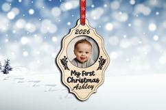 SVG My First Christmas Baby Photo Ornament Tree Toy Laser Product Image 3