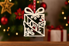 Love SVG Christmas Ornament Gift Laser Luck Holiday Present Product Image 3