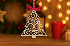 SVG Christmas Tree Design Laser Ornament Holiday Decor Gift Product Image 3