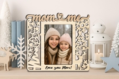 Holiday SVG Mom Me Photo Frame Winter Laser Gift Christmas Product Image 3