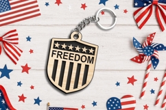 Freedom America Banner Flag 4th July Keychain Laser SVG Gift Product Image 3