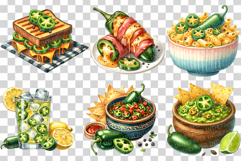 Jalapeno Pepper Cuisine | Watercolor Food Recipe Pickle PNG Product Image 3
