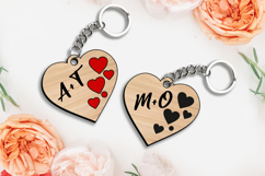 Cute Hearts Romantic Key Chain SVG Valentines Day Gift Laser Product Image 4