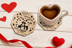 SVG Happy Valentine Octagon Coaster Laser Love Romantic Gift Product Image 3