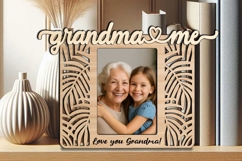 SVG Jungle Leaves Grandma Me Design Laser Gift Photo Frame Product Image 3