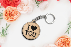 I Love You SVG Valentine Day Love Key Chain Romantic Gift Product Image 3