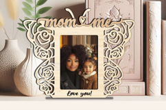 Rose Butterfly SVG Mom and Me Photo Frame Design Laser Gift Product Image 3