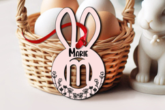 Letter M Basket Tag Ornament SVG Laser Easter Flowers Bunny Product Image 3