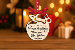 Teacher Appreciation Christmas Ornament Laser SVG Present Product Image 4
