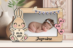 Rabbit Bunny Laser SVG Baby Photo Newborn Frame Sign Present Product Image 3