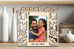 Fall Autumn Papa and Me Frame Photo SVG Laser Present Gift Product Image 3