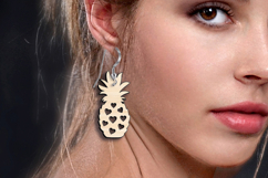 SVG Pineapple Summer Heart Beach Ocean Pattern Earring Laser Product Image 4