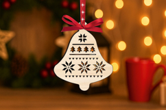 Holiday Bell SVG Christmas Ornament Gift Laser Present Decor Product Image 3