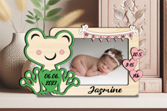 Frog Baby Photo Frame SVG Gift Laser Board Newborn Picture Product Image 3