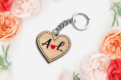 SVG Heart Key Chain Valentine Day Love Gift Romantic Laser Product Image 3