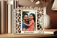 Abstract Papa and Me Frame Photo SVG Laser Present Gift Kids Product Image 3