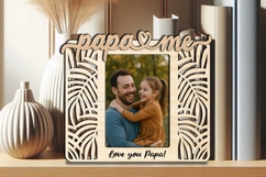 Jungle Leaves SVG Papa and Me Photo Frame Gift Laser Child Product Image 3