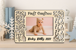 Ho-Ho-Ho Baby First Christmas Photo Frame SVG Laser Gift Product Image 3
