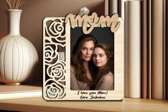 Mother&#039;s Day Daughter SVG Photo Frame Picture Rose Laser Product Image 2