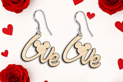 Valentine SVG Love Heart Earrings Laser Gift Present Romance Product Image 3