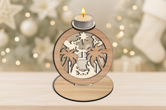 Laser SVG Nativity Candle Holder House Decor Holiday Gift Product Image 3
