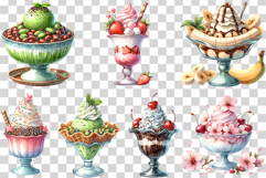 Sundae Ice Cream | Watercolor Sweet Dessert Clip Art PNG Product Image 3