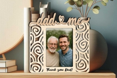SVG Dad and Me Abstract Design Photo Frame Laser Gift Kids Product Image 3