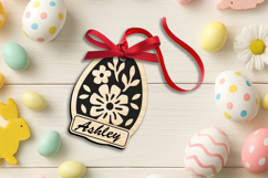 Easter Flowers Name Basket Tag SVG Label Laser Gift Present Product Image 3
