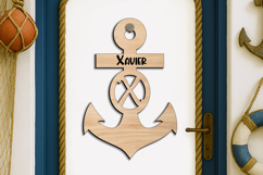 Ocean SVG Letter X Door Hanger Anchor Home Decor Nautical Product Image 3