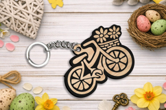 Spring Bicycle Bike Keychain Laser SVG Gift Accessory Easter Product Image 3