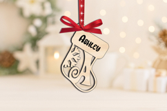 Letter A Christmas Socks Ornament Monogram Laser Alphabet Product Image 3