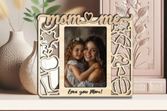 Mom and Me Autumn SVG Photo Frame Fall Laser Gift Kids Child Product Image 3