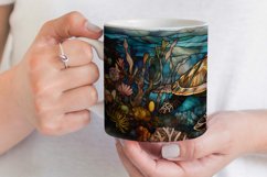 Underwater Mug Sublimation | Stained Glass Turtle Mug Wrap Product Image 3