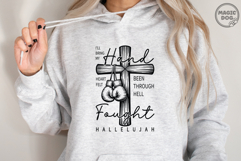 Christian Boxing Cross with Gloves Hallelujah Faith Quote Product Image 3