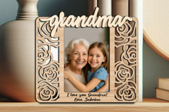 Grandma Granddaughter SVG Photo Frame Picture Board Laser Product Image 3