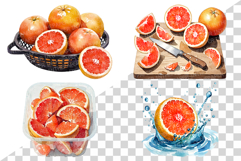 Red Grapefruit PNG | Watercolor Fruit Sweet Juicy Summer Product Image 3