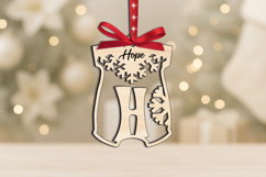 Laser Christmas Onesie Letter H SVG Ornament Gift Alphabet Product Image 3