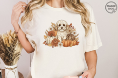 Cute Goldendoodle Dog Fall Pumpkin|Leopard Print Autumn PNG Product Image 3
