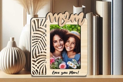 Green Leaves Mom Me SVG Photo Frame Laser Gift Mother Day Product Image 3