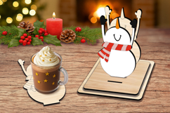 Laser SVG Snowman Christmas Coaster Holiday Present Decor Product Image 3
