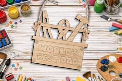 Father’s Day Kid's Coloring Gift Ornament Hanging SVG Laser Product Image 3
