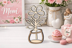 Multi-layer Mother's Day Flower Vase Gift Laser SVG Present Product Image 3
