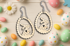 Egg Beads SVG Easter Rabbit Earring Gift Laser Present Bunny Product Image 3