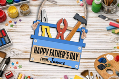 Father’s Day DIY Wooden Kid Coloring Gift Ornament Laser SVG Product Image 3