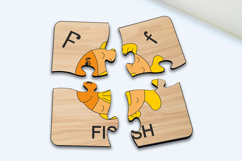 Fish Kid Puzzle Baby Game Child Play Laser SVG Letter F Gift Product Image 3